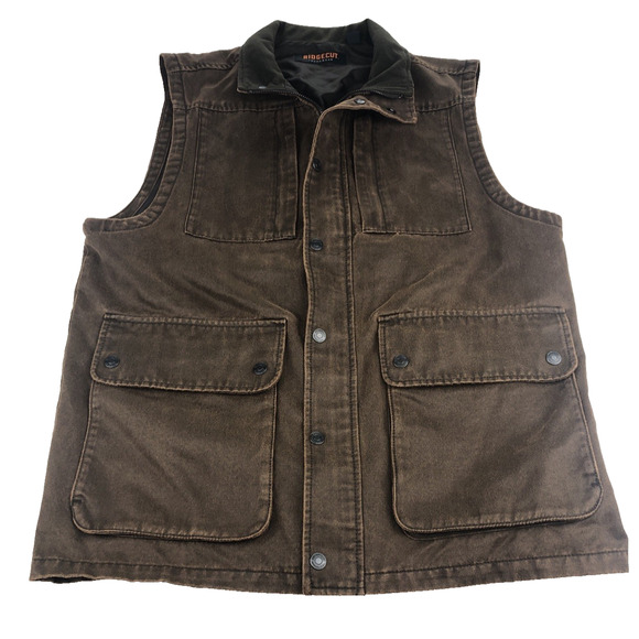 Ridgecut Toughwear Men's Hunting Utility Bikers Vest Dark Brown 4-Pocket Medium - Picture 1 of 14